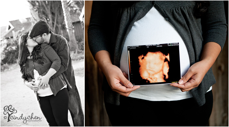 a mom and dad to be and a 3d ultrasound preview of baby
