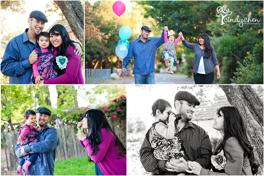 playful family portraits with expecting mother, her husband and daughter